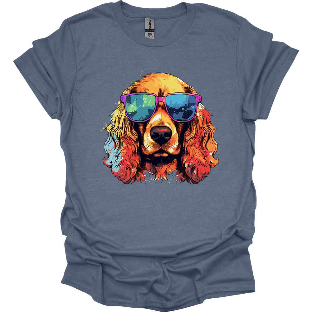 Cocker Spaniel - Top Dog T-Shirt - Heather Indigo