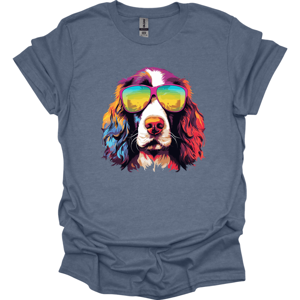 English Springer Spaniel - Top Dog T-Shirt - Heather Indigo