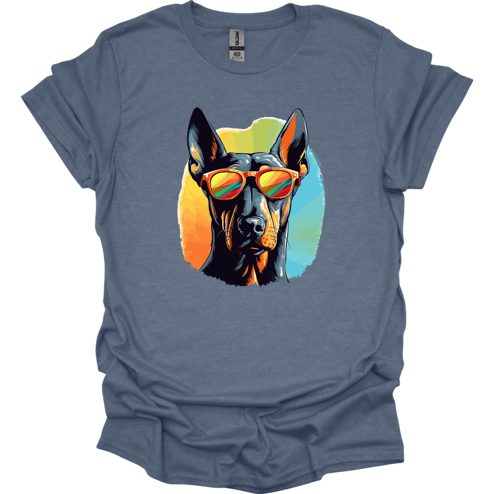 Doberman - Top Dog T-Shirt - Heather Indigo