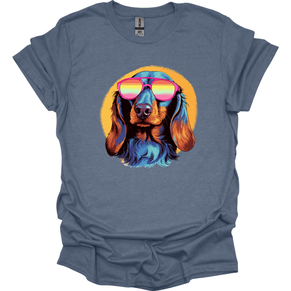 Dachshund - Top Dog T-Shirt - Heather Indigo