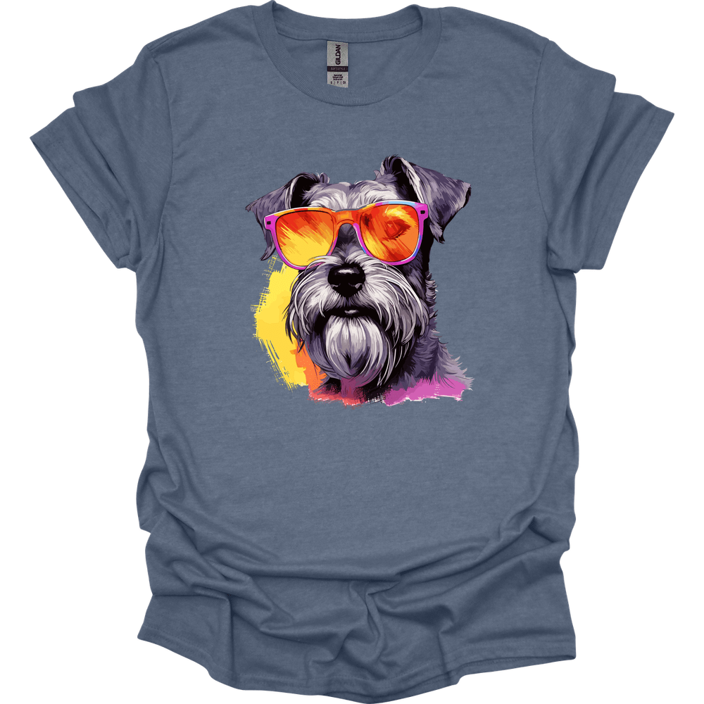 Miniature Schnauzer - Top Dog T-Shirt - Heather Indigo