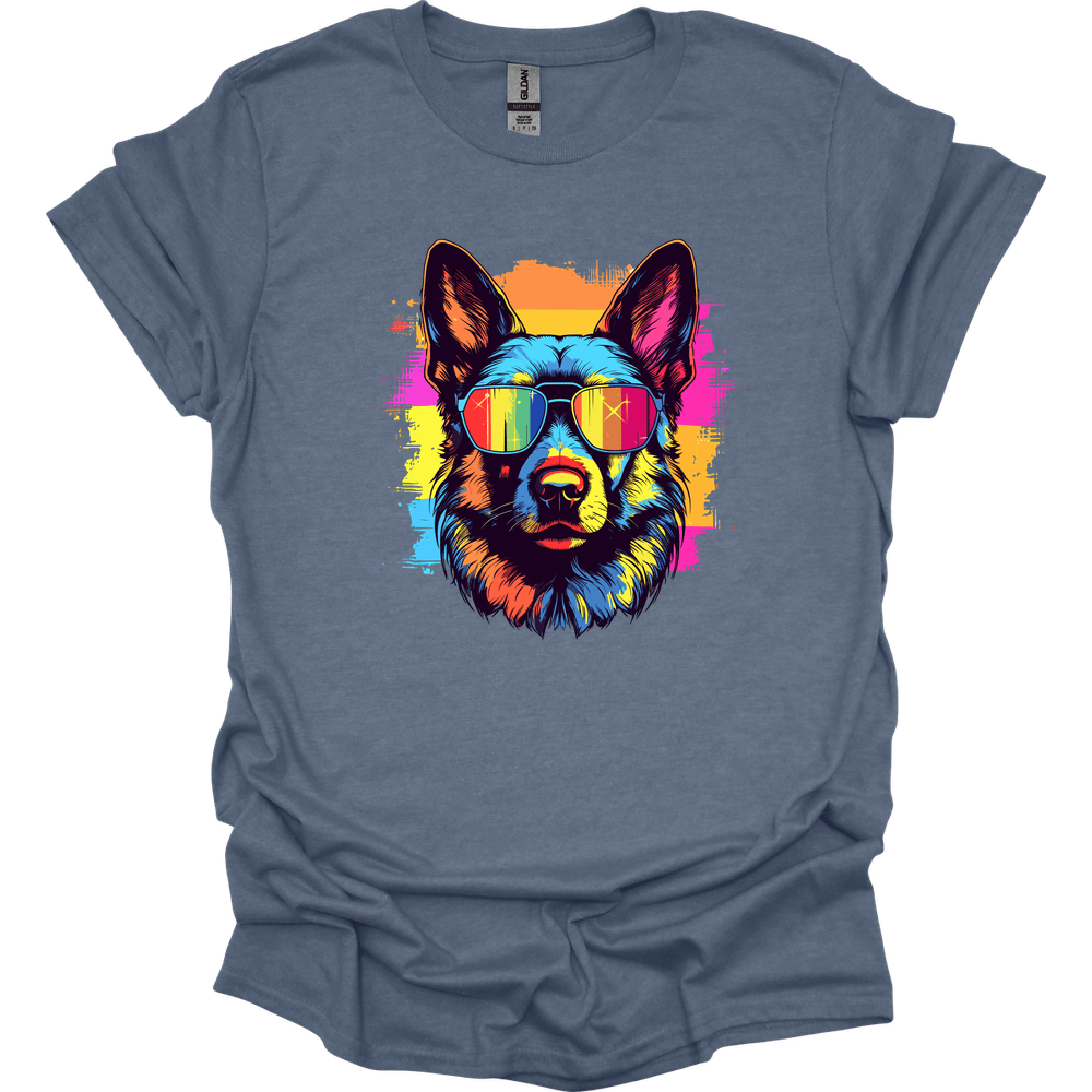 German Shepherd - Top Dog T-Shirt - Heather Indigo