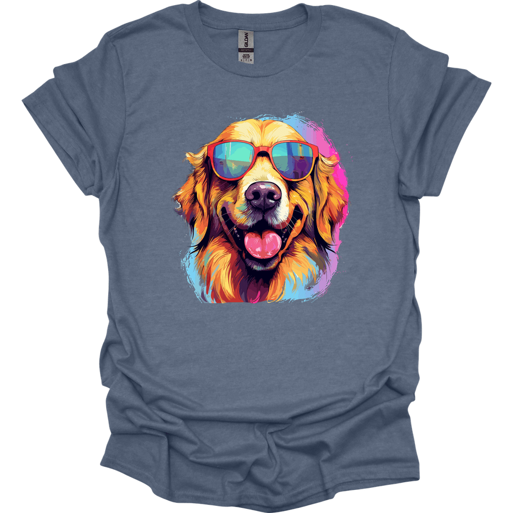 Golden Retriever - Top Dog T-Shirt - Heather Indigo