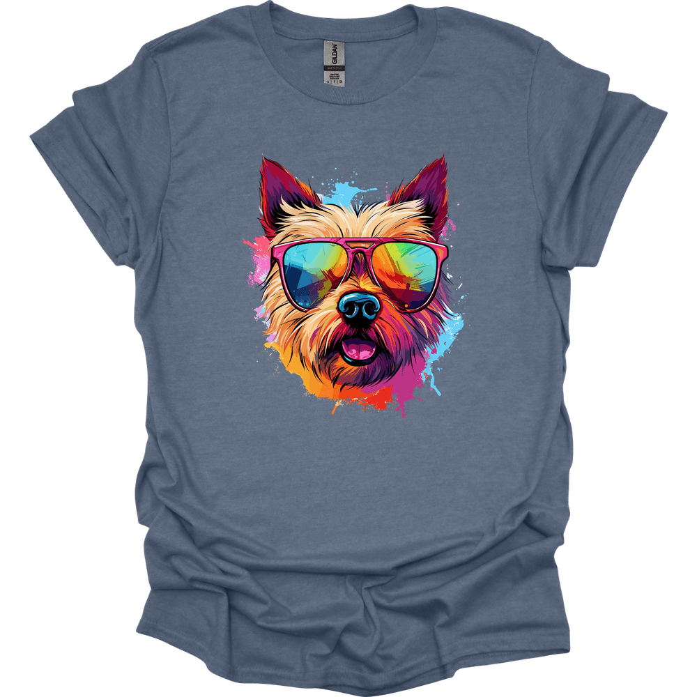 Norwich Terrier - Top Dog T-Shirt - Heather Indigo