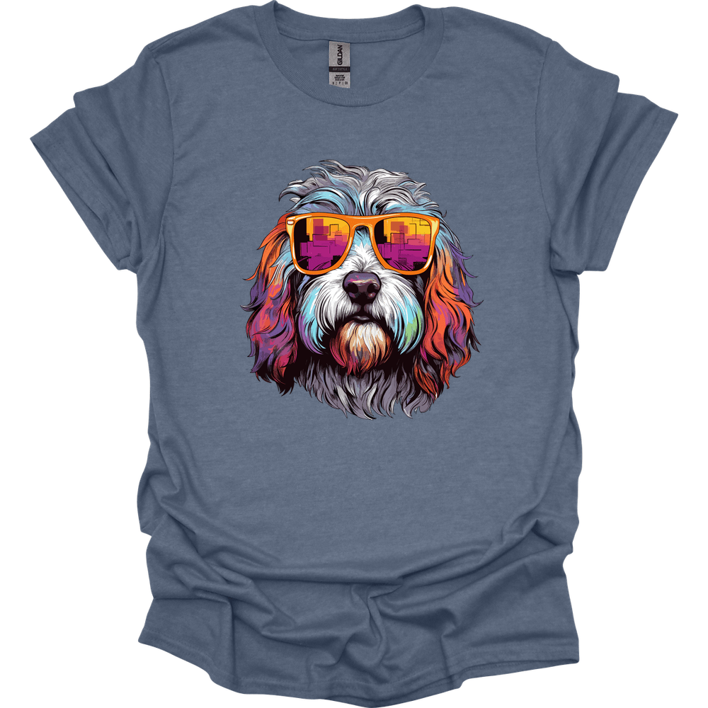 Old English Sheepdog - Top Dog T-Shirt - Heather Indigo