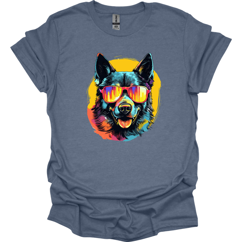 Norwegian Elkhound - Top Dog T-Shirt - Heather Indigo