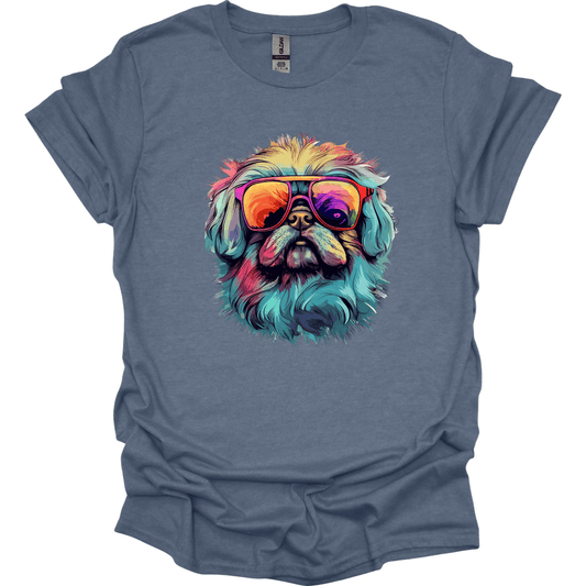 Pekingese - Top Dog T-Shirt - Heather Indigo