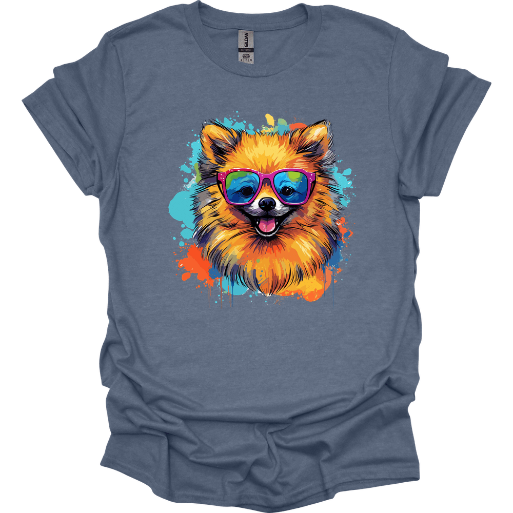 Pomeranian - Top Dog T-Shirt - Heather Indigo