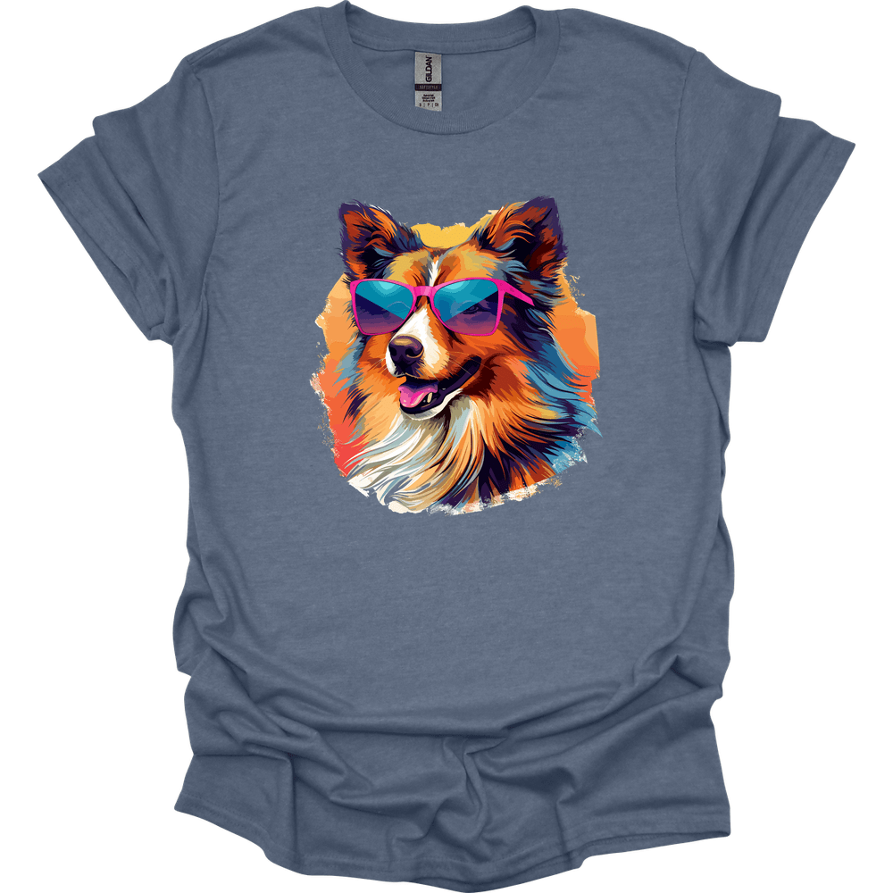 Shetland Sheepdog - Top Dog T-Shirt - Heather Indigo