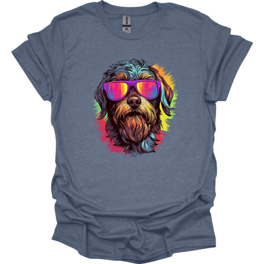 Wirehaired Pointing Griffon - Top Dog T-Shirt - Heather Indigo