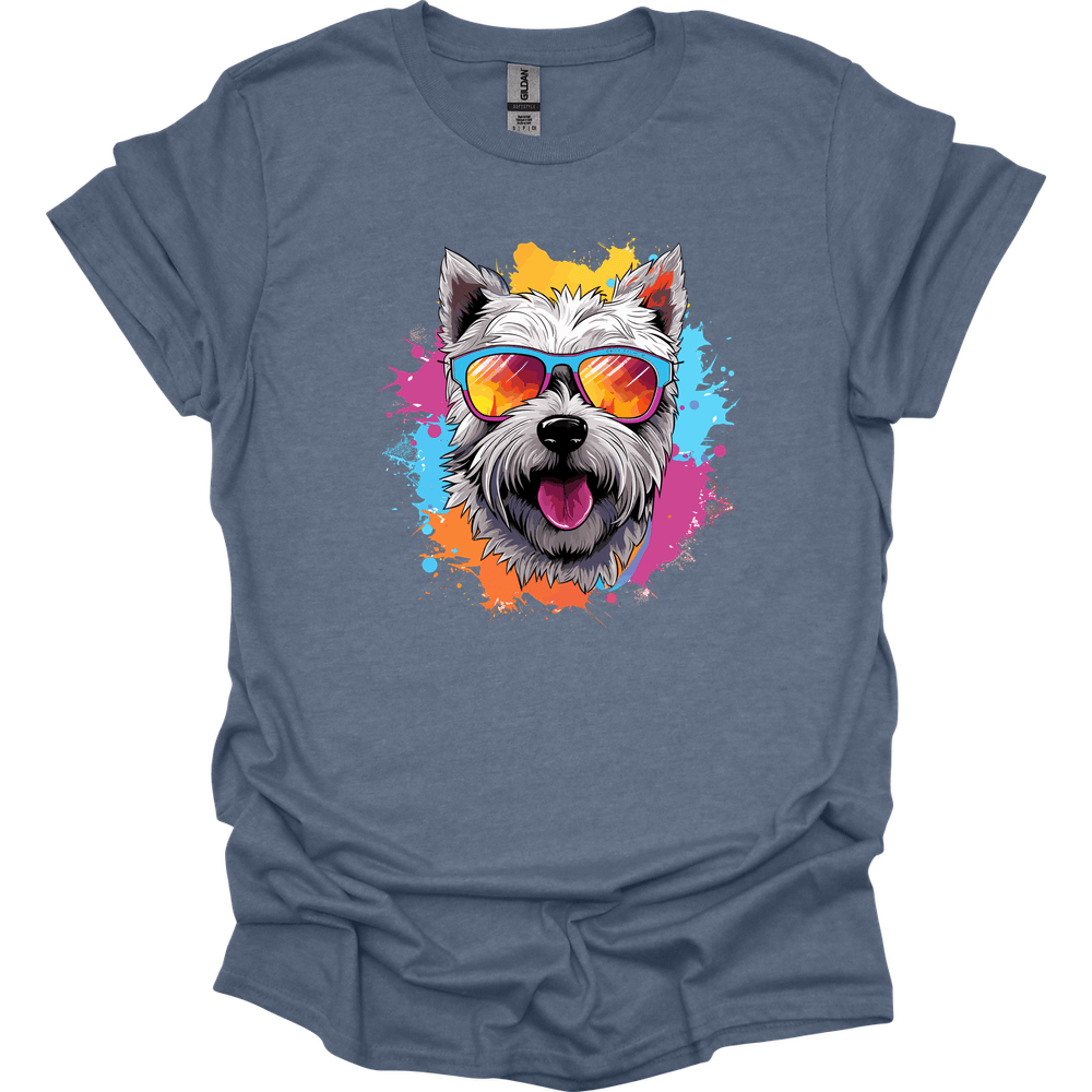 West Highland White Terrier - Top Dog T-Shirt - Heather Indigo