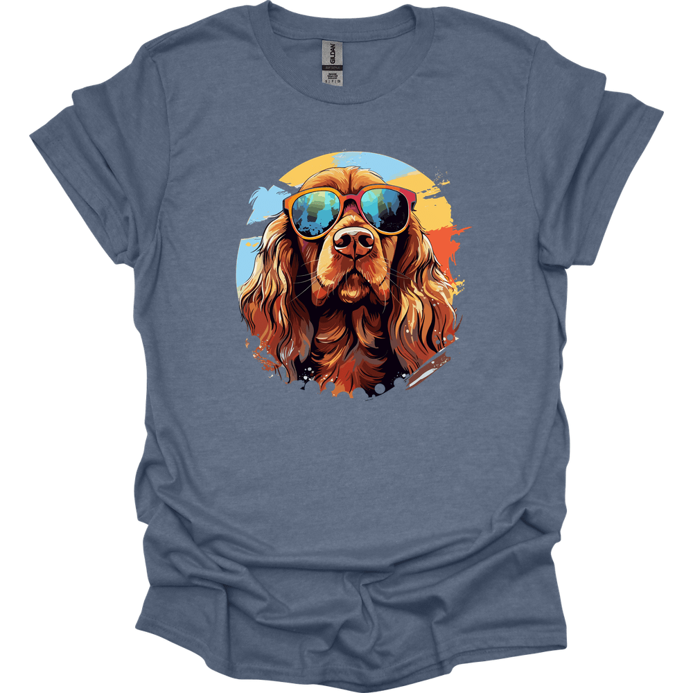 Sussex Spaniel - Top Dog T-Shirt - Heather Indigo