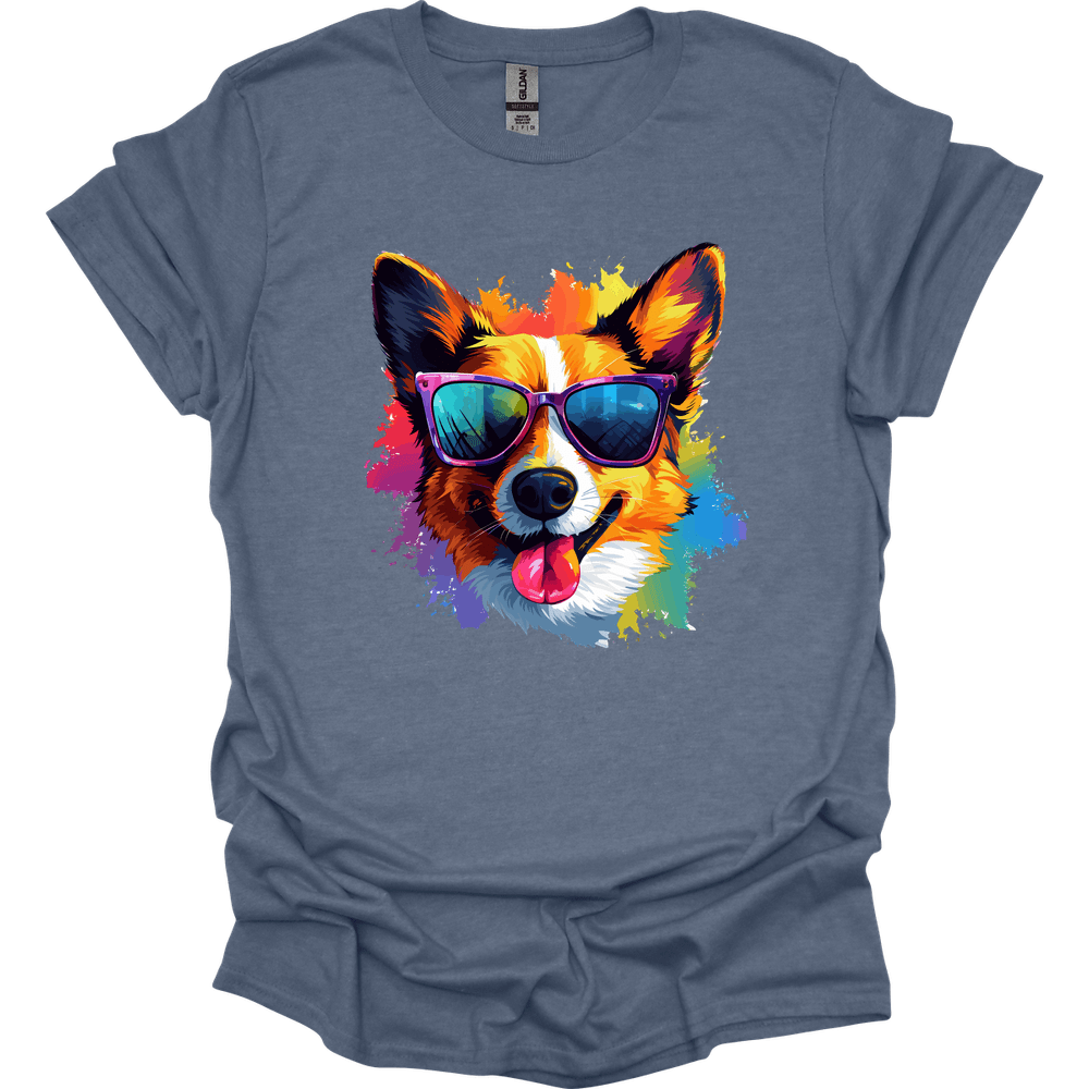 Welsh Corgi - Top Dog T-Shirt - Heather Indigo