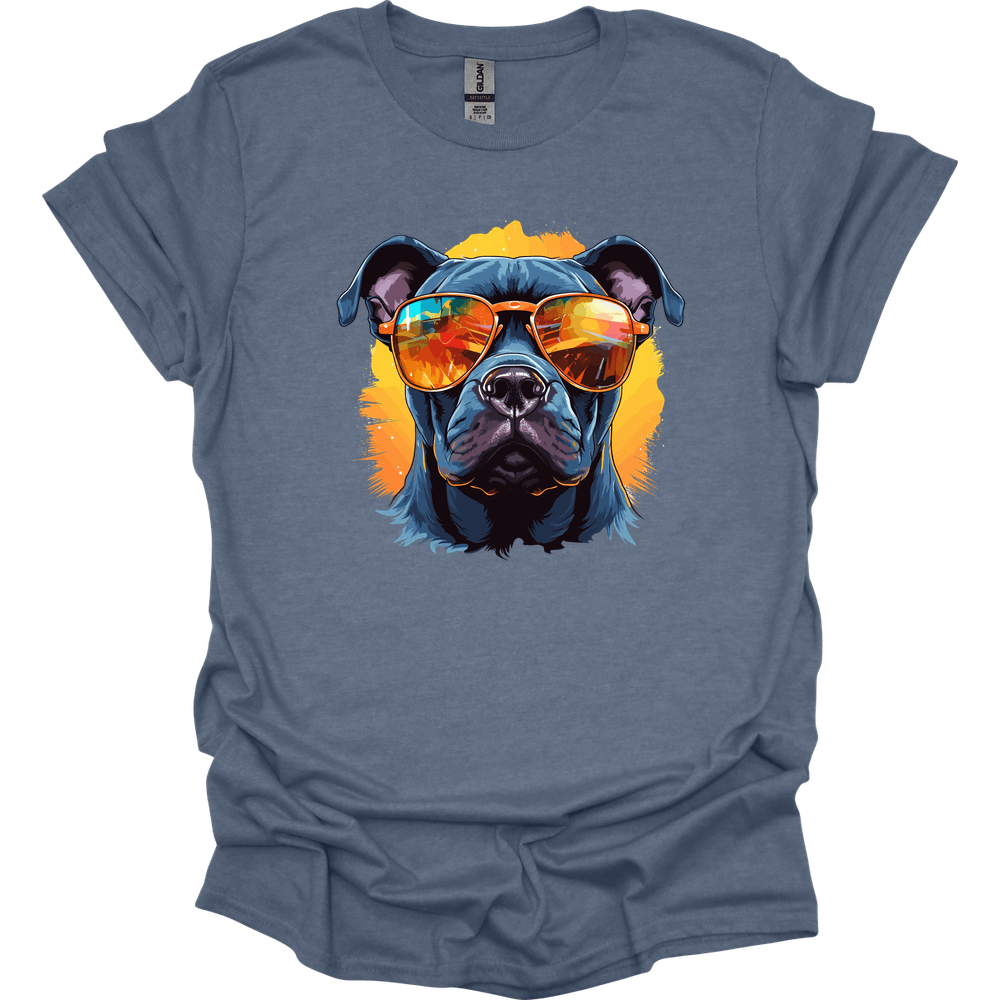 Staffordshire Bull Terrier - Top Dog T-Shirt - Heather Indigo