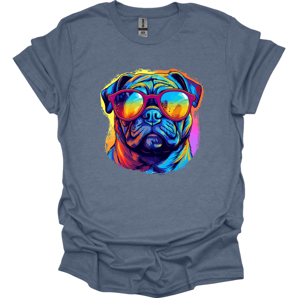 Pug - Top Dog T-Shirt - Heather Indigo