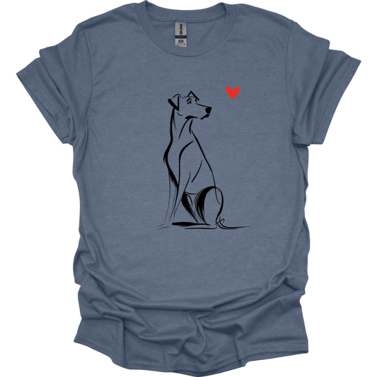 Rhodesian Ridgeback - Sketch Dog T-Shirt - Heather Indigo