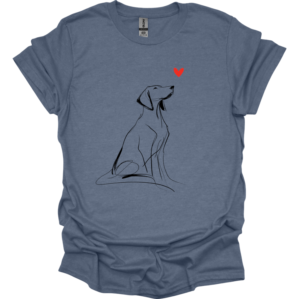 Vizsla - Sketch Dog T-Shirt - Heather Indigo