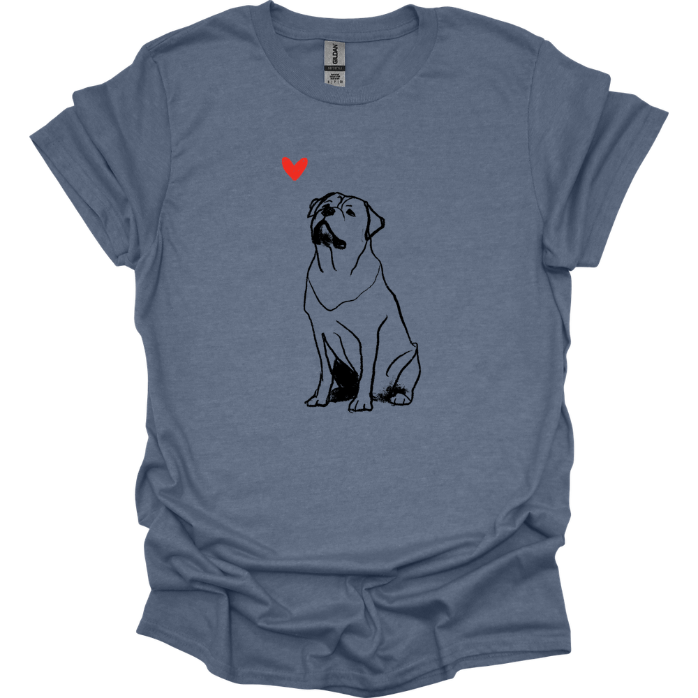 Rottweiler - Sketch Dog T-Shirt - Heather Indigo