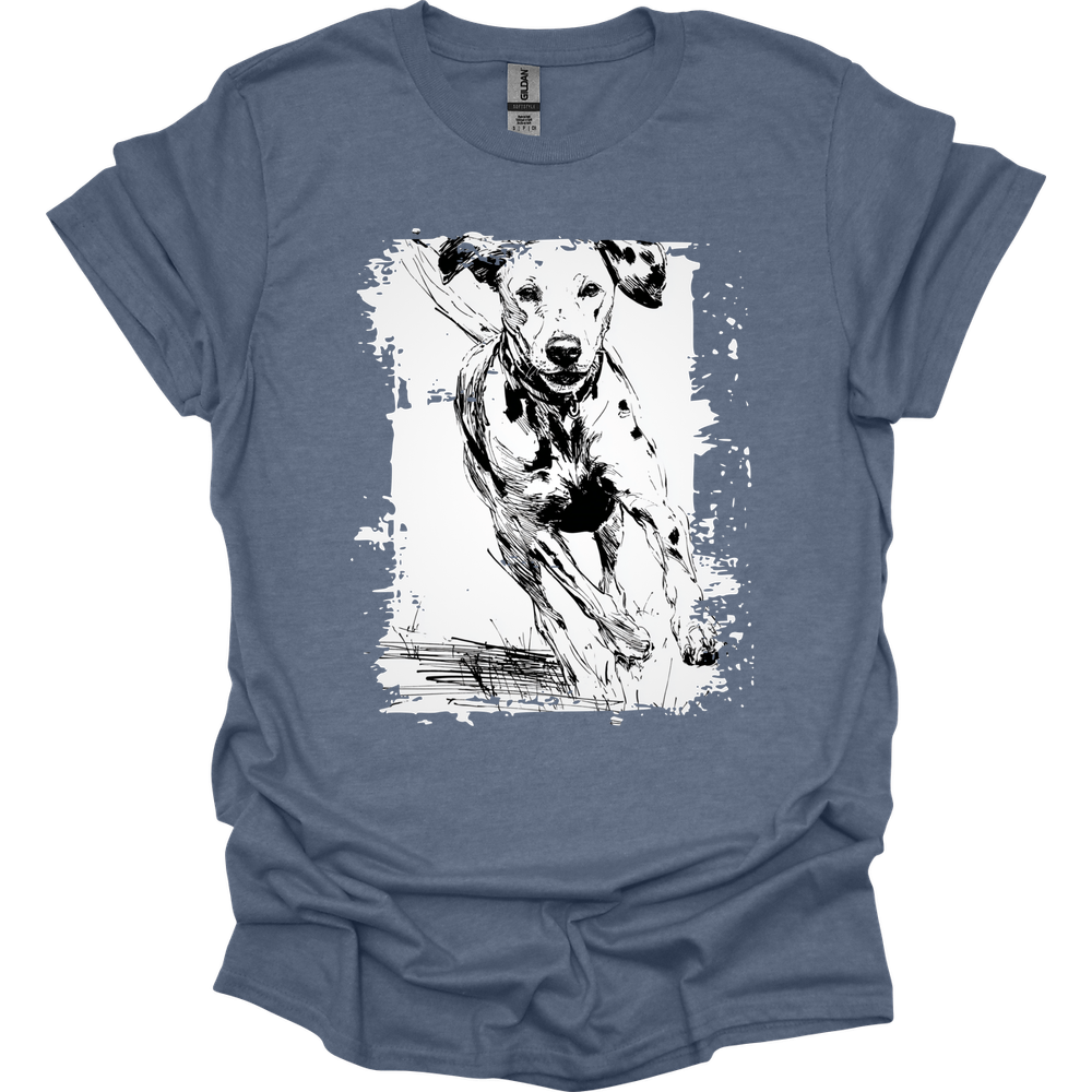 Dalmatian - Running Dog T-Shirt - Heather Indigo