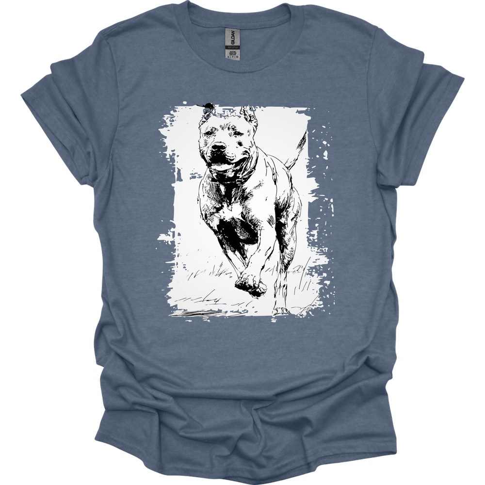 Cane Corso - Running Dog T-Shirt - Heather Indigo