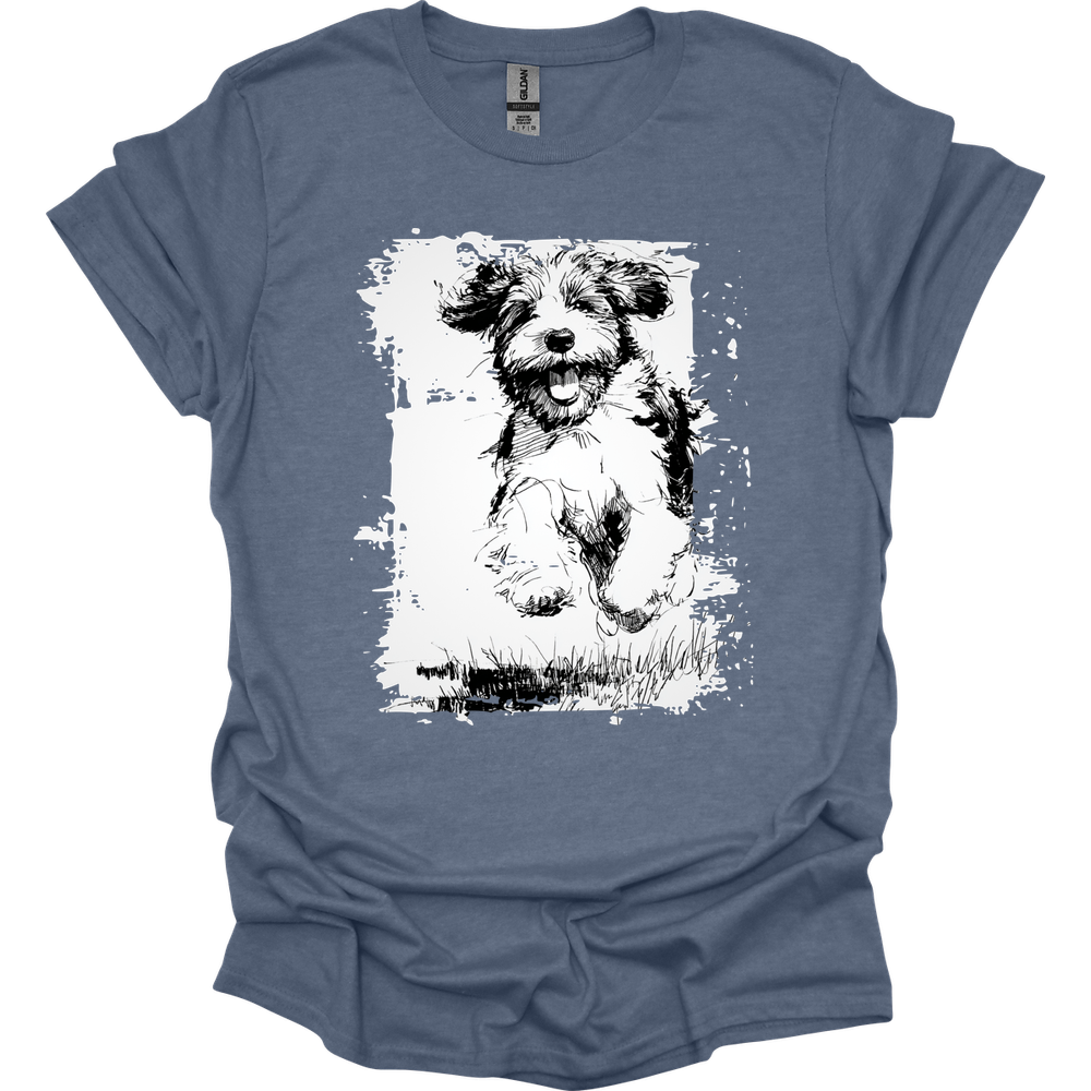 Portuguese Water Dog - Running Dog T-Shirt - Heather Indigo