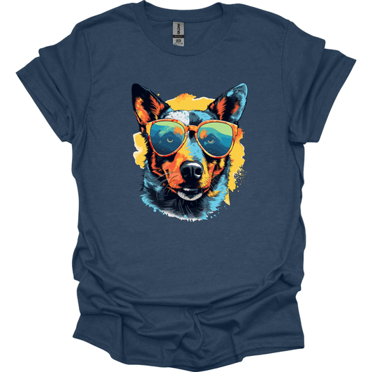 Australian Cattle - Top Dog T-Shirt - Heather Navy