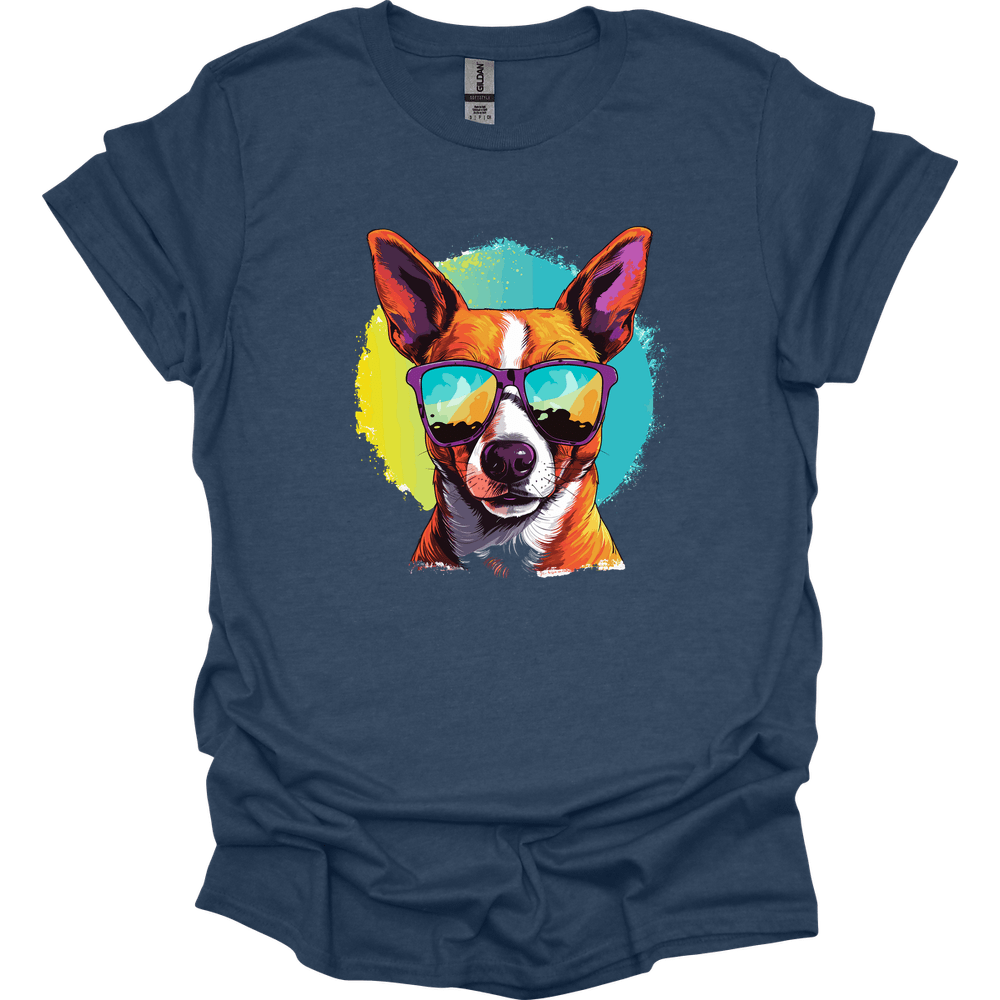 Basenji - Top Dog T-Shirt - Heather Navy