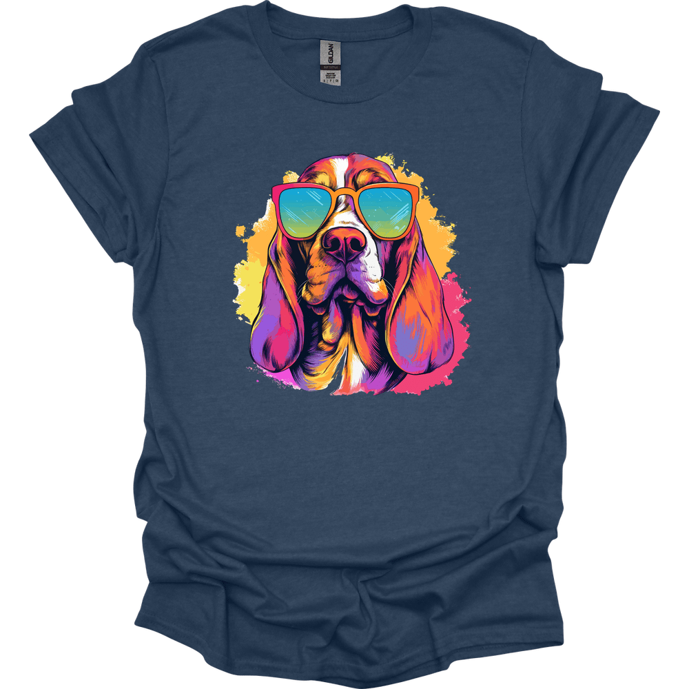Basset Hound - Top Dog T-Shirt - Heather Navy
