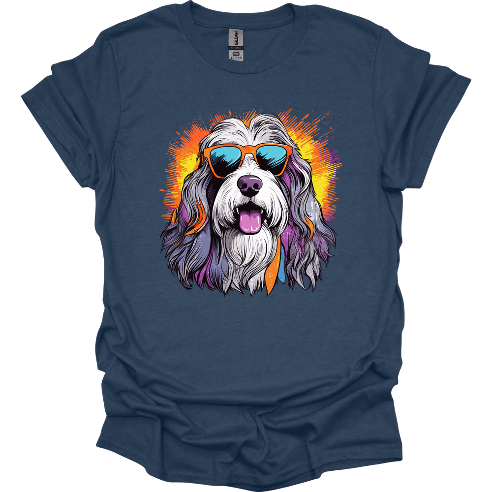 Bearded Collie - Top Dog T-Shirt - Heather Navy