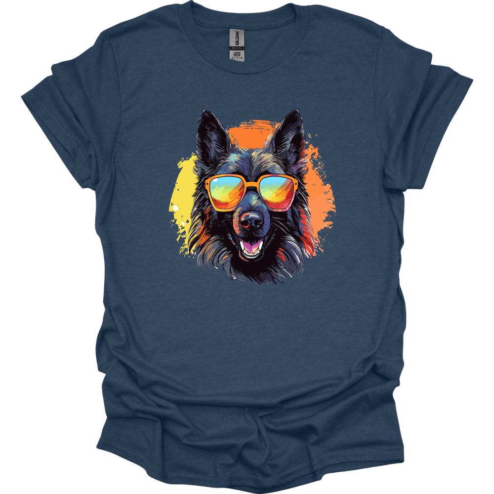 Belgian Sheepdog - Top Dog T-Shirt - Heather Navy