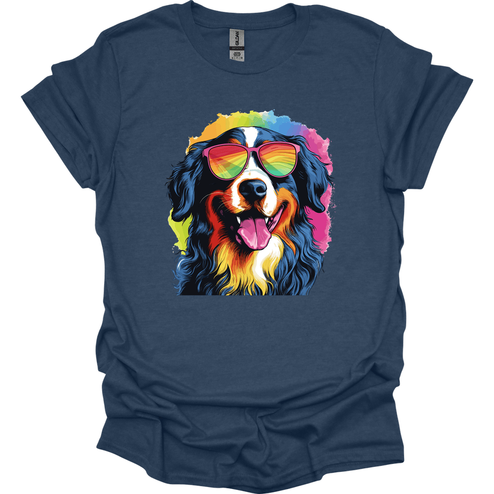 Bernese Mountain - Top Dog T-Shirt - Heather Navy