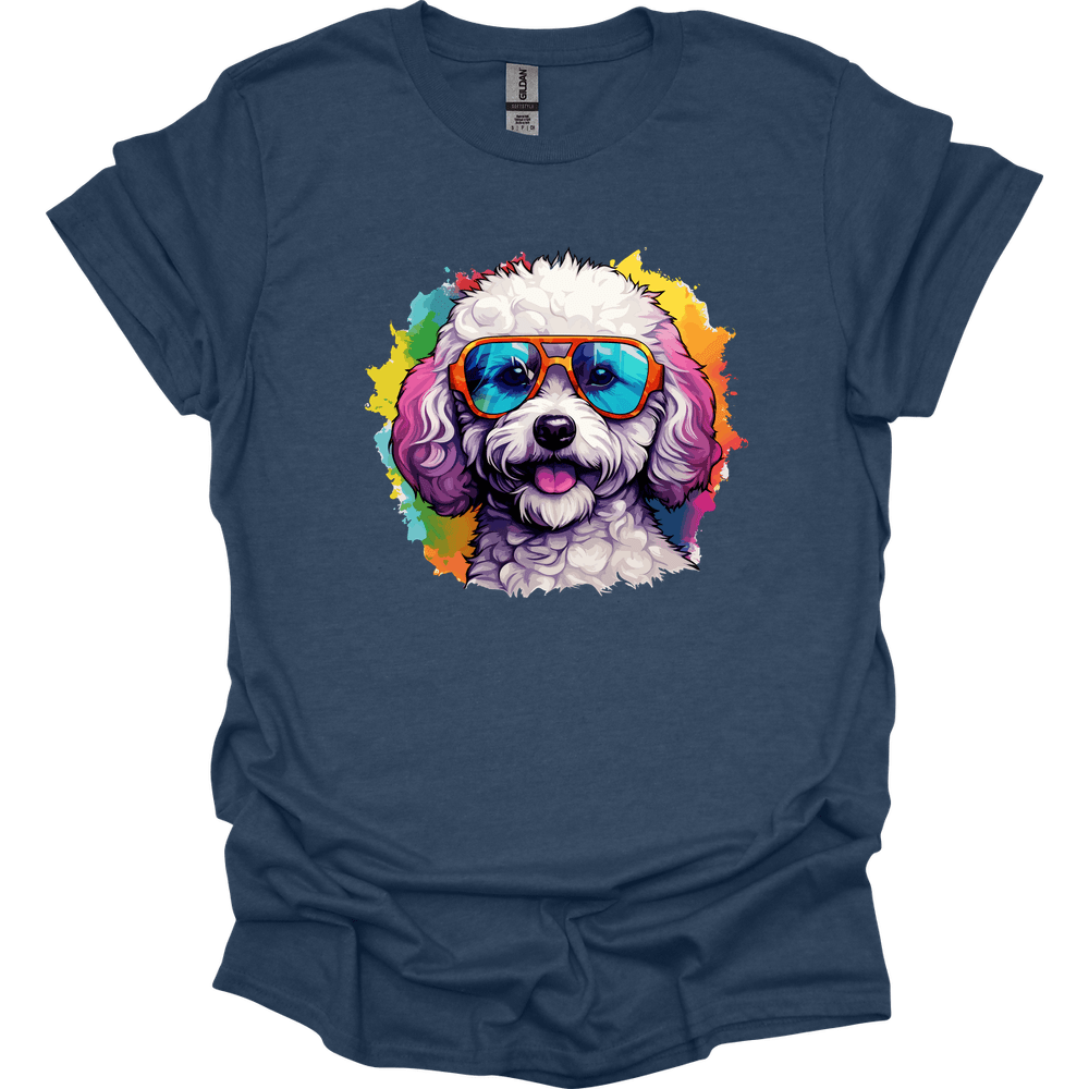 Bichon Frise - Top Dog T-Shirt - Heather Navy