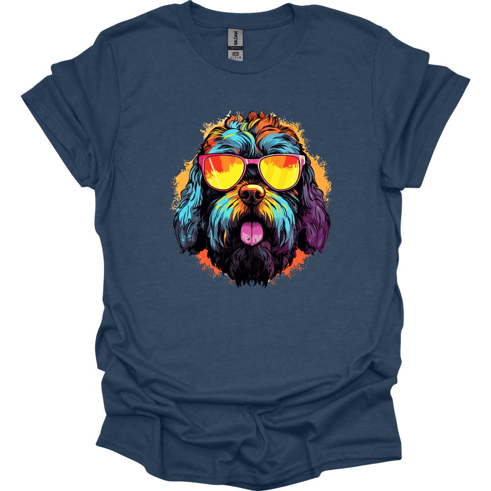 Black Russian Terrier - Top Dog T-Shirt - Heather Navy