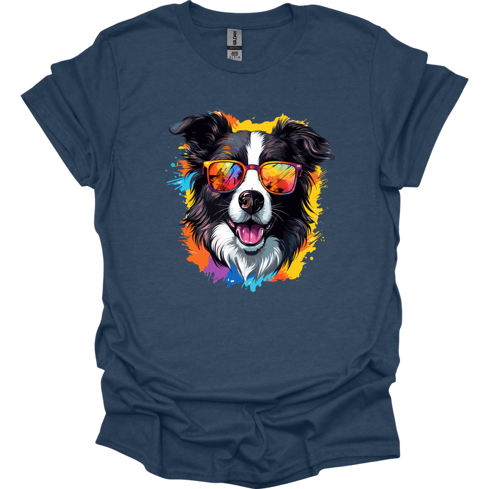 Border Collie - Top Dog T-Shirt - Heather Navy