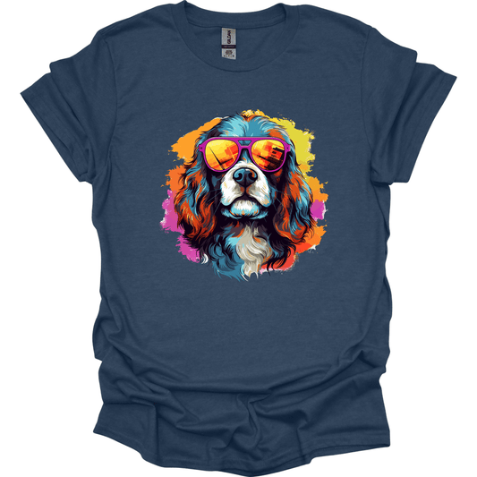Cavalier King Charles Spaniel - Top Dog T-Shirt - Heather Navy