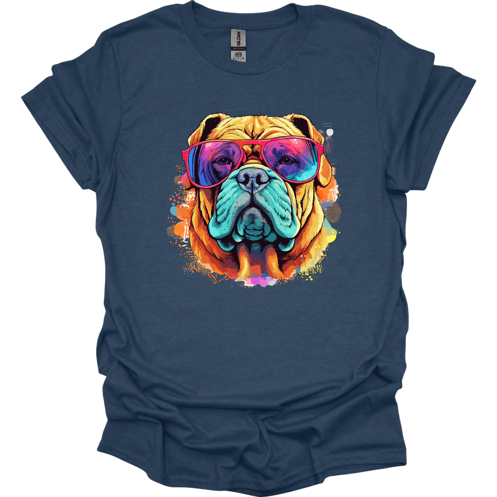 Chinese Shar Pei - Top Dog T-Shirt - Heather Navy