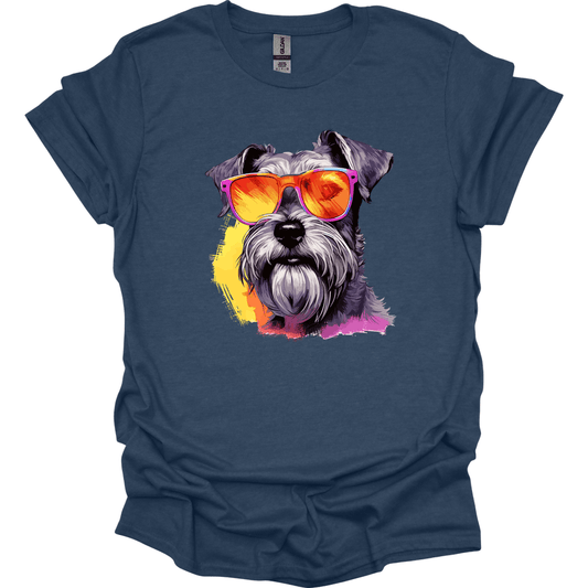 Miniature Schnauzer - Top Dog T-Shirt - Heather Navy