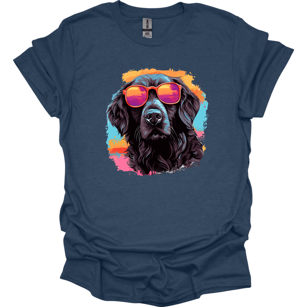 Flat Coated Retriever - Top Dog T-Shirt - Heather Navy