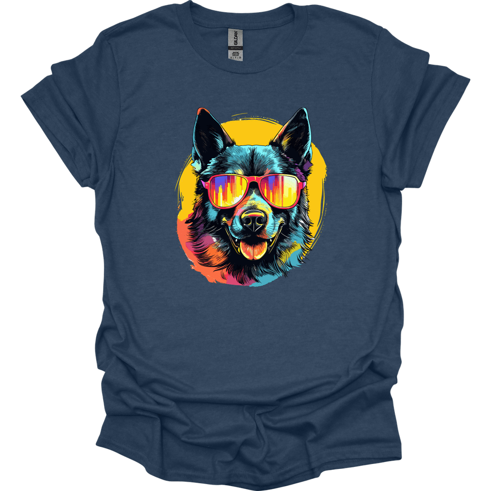 Norwegian Elkhound - Top Dog T-Shirt - Heather Navy