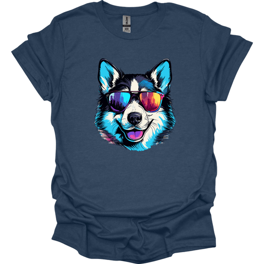 Siberian_Husky - Top Dog T-Shirt - Heather Navy