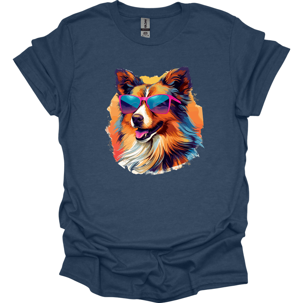 Shetland Sheepdog - Top Dog T-Shirt - Heather Navy