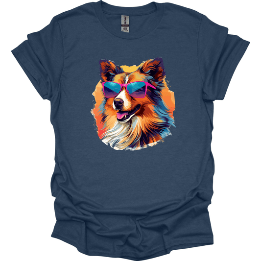 Shetland Sheepdog - Top Dog T-Shirt - Heather Navy