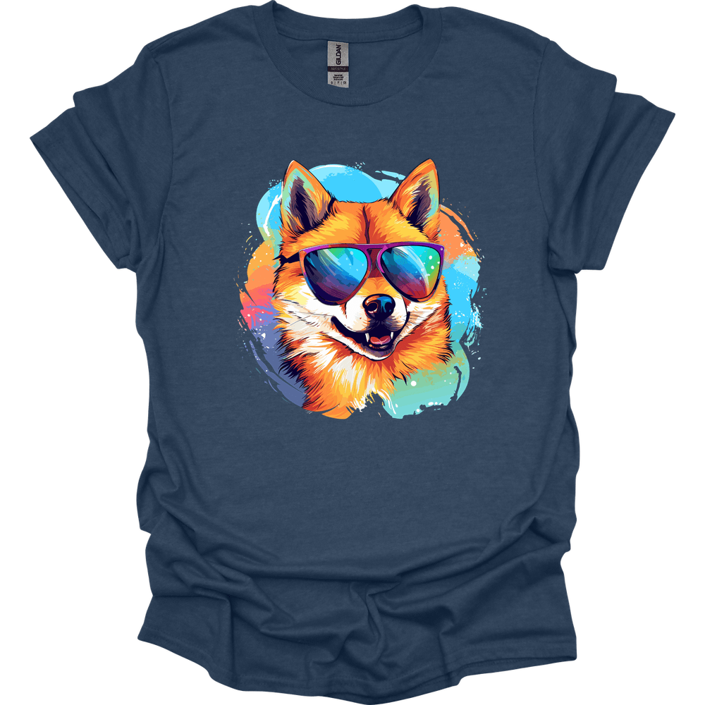 Shiba Inu - Top Dog T-Shirt - Heather Navy