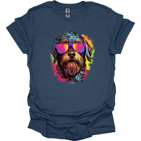 Wirehaired Pointing Griffon - Top Dog T-Shirt - Heather Navy