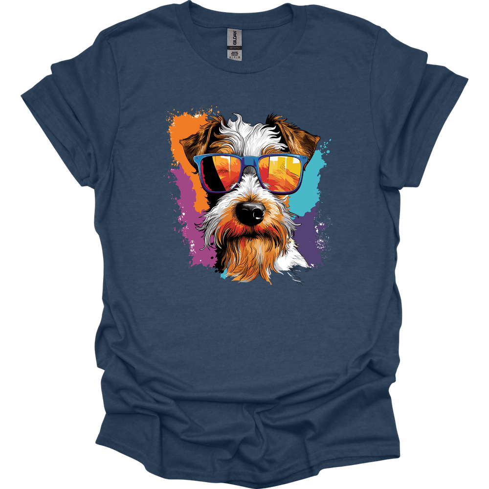 Wire Fox Terrier - Top Dog T-Shirt - Heather Navy