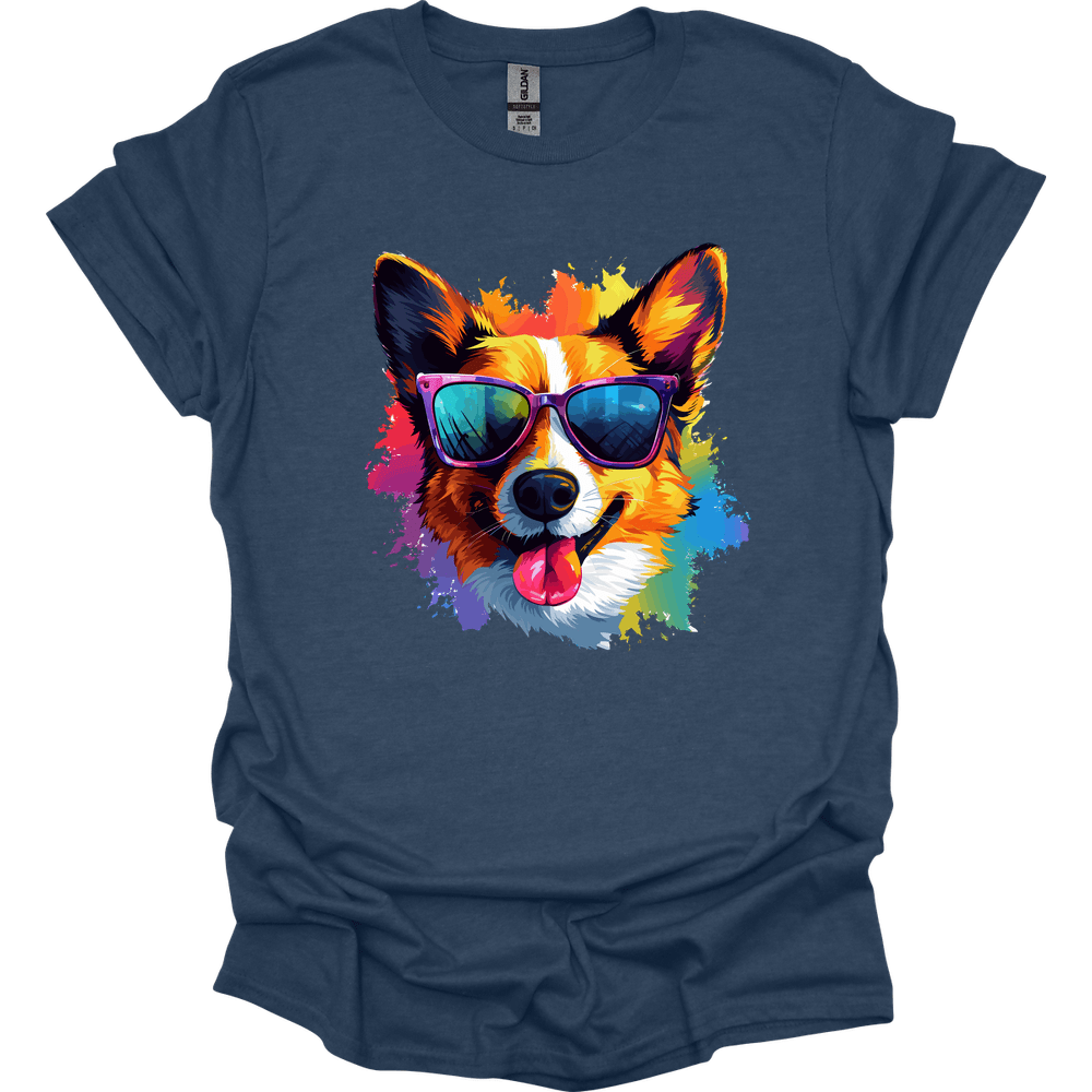 Welsh Corgi - Top Dog T-Shirt - Heather Navy
