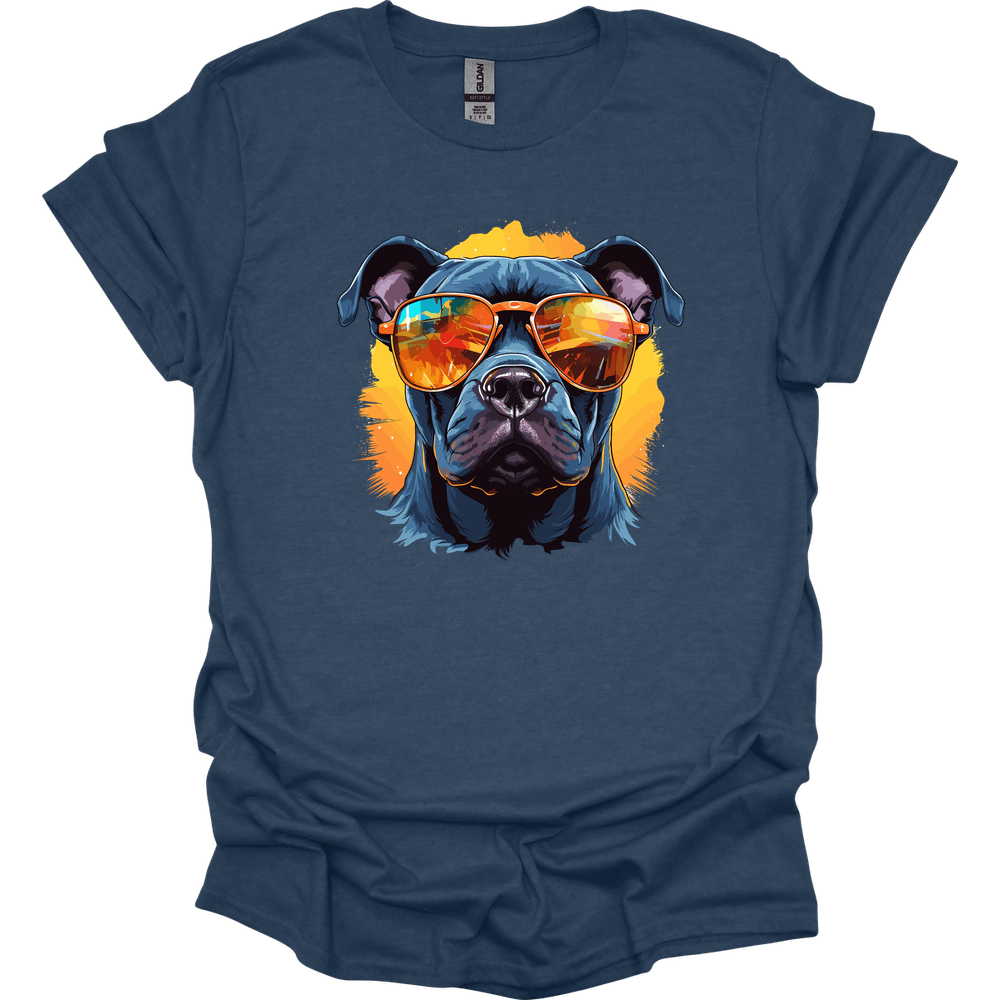 Staffordshire Bull Terrier - Top Dog T-Shirt - Heather Navy