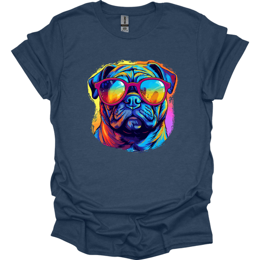 Pug - Top Dog T-Shirt - Heather Navy