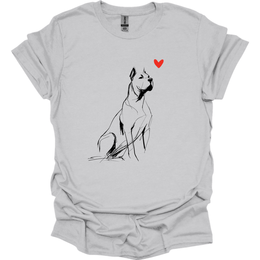 Cane Corso - Sketch Dog T-Shirt - Ice Grey