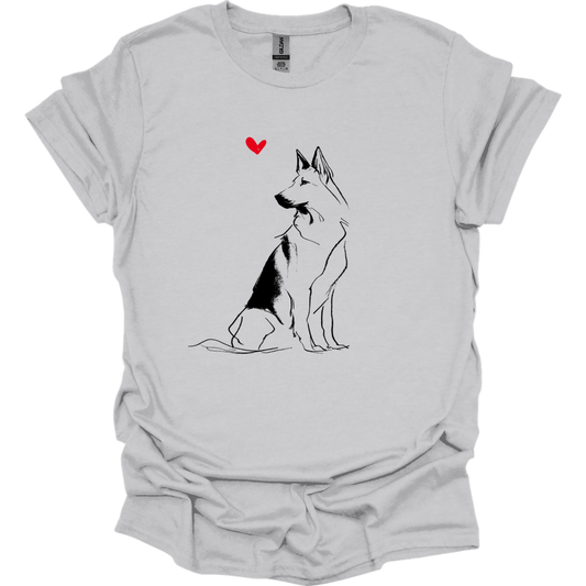 Dutch Shepherd - Sketch Dog T-Shirt - Ice Grey